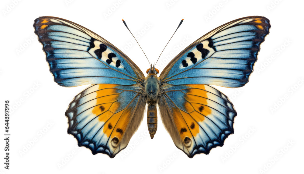 Fototapeta premium orange blue butterfly isolated on transparent background cutout