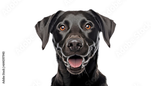 black dog isolated on transparent background cutout © Papugrat