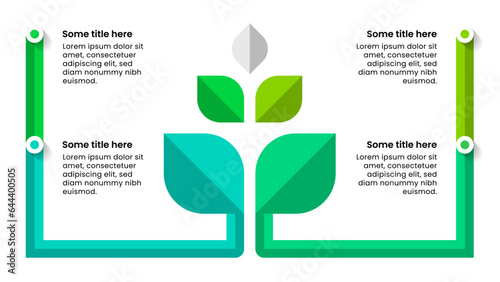 Infographic template. Abstract plant with 4 steps
