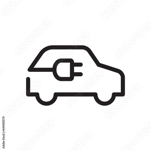 Electric Car icon. Flat style icon design illustration