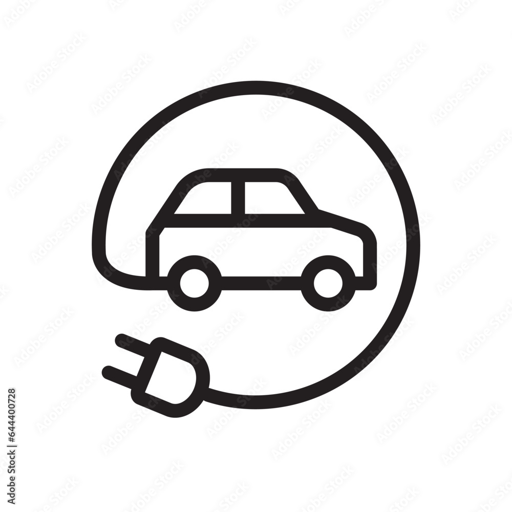Electric Car icon. Flat style icon design illustration Electric Car icon. Flat style icon design illustration