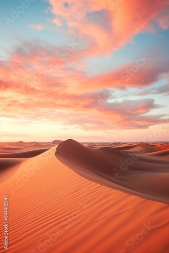 Landscape stunning view of the desert at dawn 