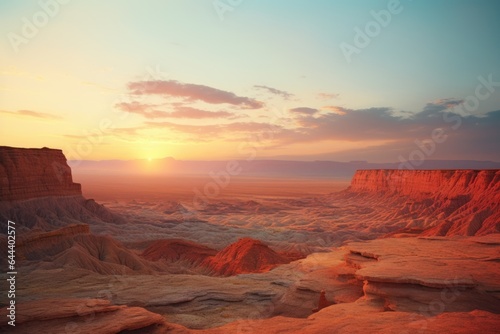 Landscape stunning view of the desert at dawn 