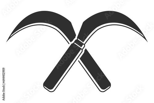 Cross Sickle silhouette, Sickle Vector, Cross Sickle,  Sickle Silhouette, Cross Sickle Vector,  Agriculture elements, Farming equipment, Farming tool, Agriculture tool
