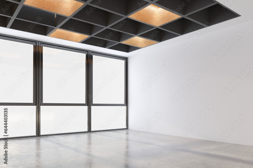 © Nawaphon - modern empty office interior with window on transparent background © Nawaphon - modern empty office interior with window on transparent background