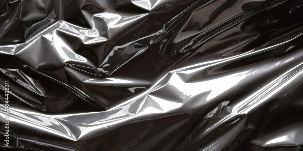 Clear dark gray plastic wrap, viewed from above Clear dark gray plastic wrap, viewed from above