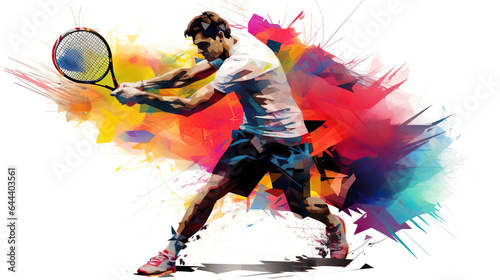 Wasserfarben Tennisspieler, generativ AI  © Sönke Hayen
