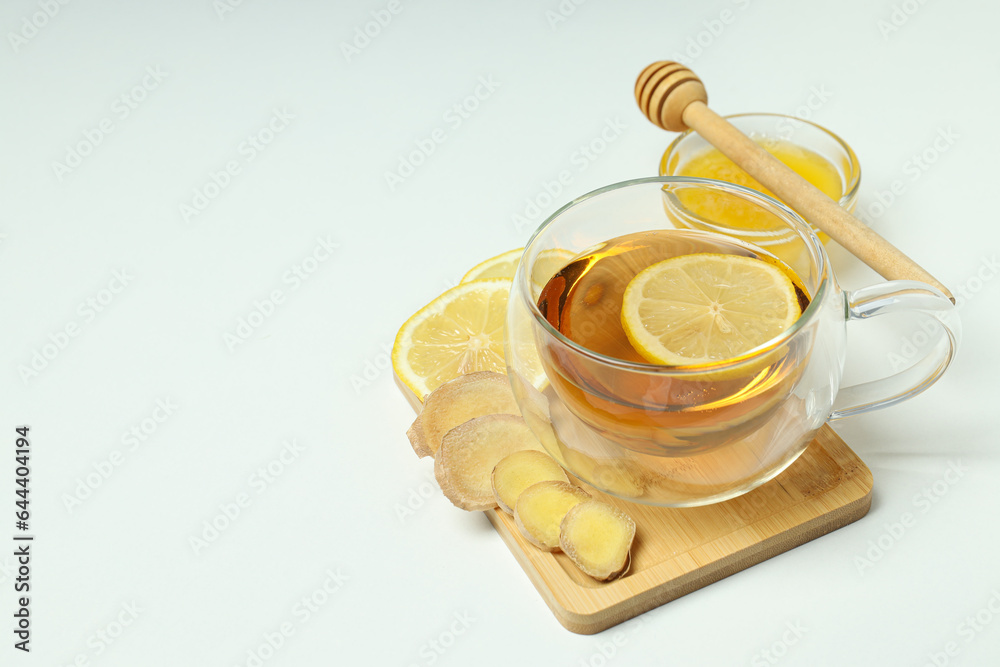 Cold treatment, healthcare concept - tea with ginger Cold treatment, healthcare concept - tea with ginger