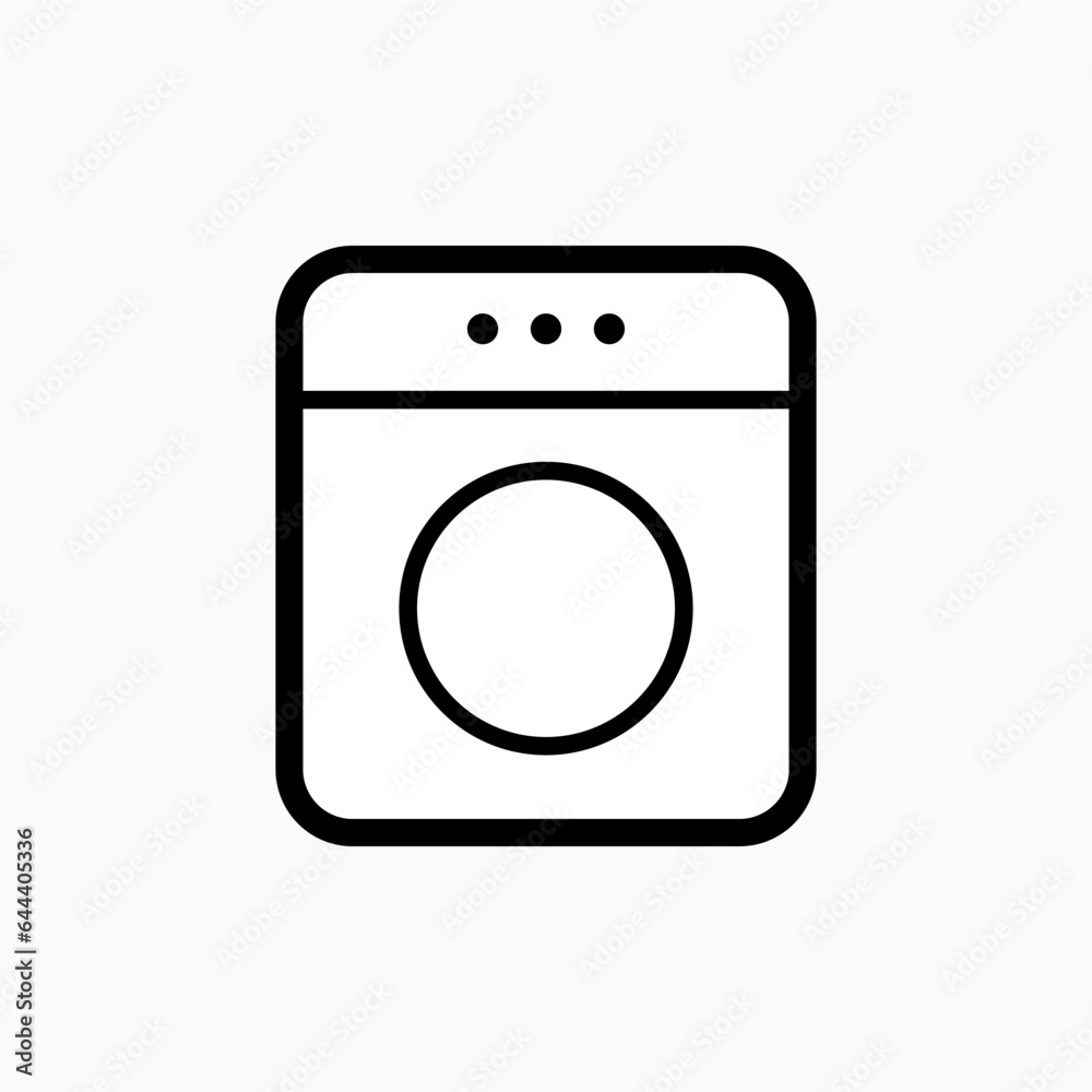 Washing Machine Icon. Laundry Element Symbol - Vector. Washing Machine Icon. Laundry Element Symbol - Vector.