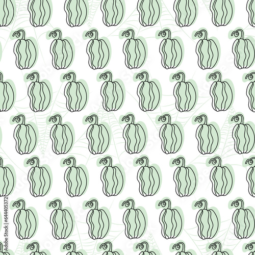 Seamless pumpkin pattern with spider webs. halloween patterns in green color