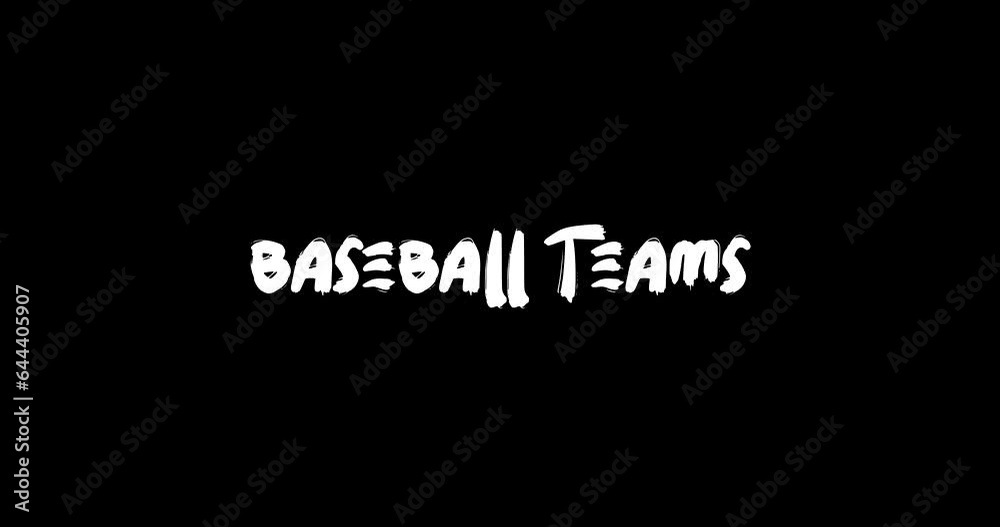 baseball Teams Grunge Transition Bold Text Typography Animation on Black Background baseball Teams Grunge Transition Bold Text Typography Animation on Black Background
