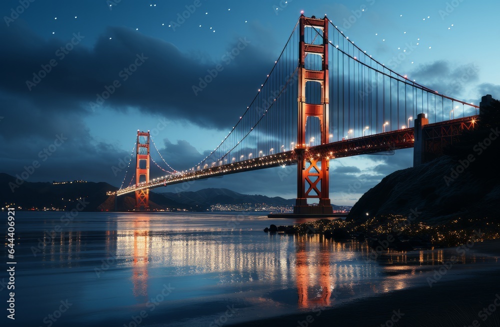 golden gate bridge at night