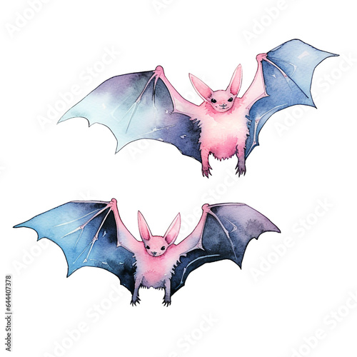 Halloween pastel watercolor cute bat