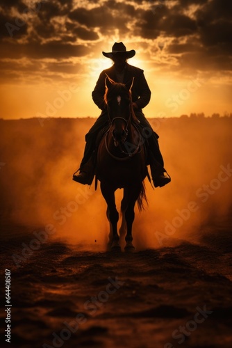landscape, Bold cowboy silhouette on horseback © Landscape Planet