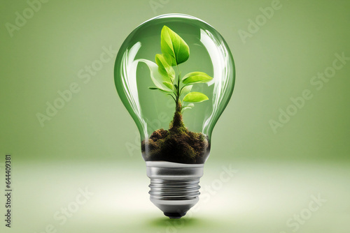 a bulb with a plant inside