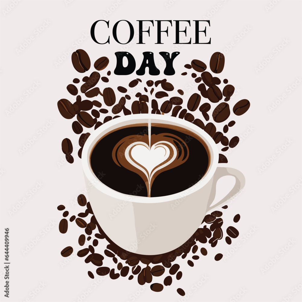 Obraz premium Custom vector coffee day design