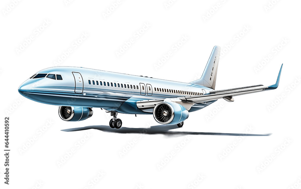 Real image of Airplane Isolated on Transparent PNG Background, rendering. Generative AI