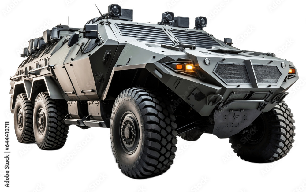 Army Armored Command Vehicle Isolated on Transparent PNG Background, rendering. Generative AI