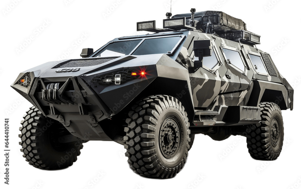 Army Armored Command Vehicle Isolated on Transparent PNG Background, rendering. Generative AI