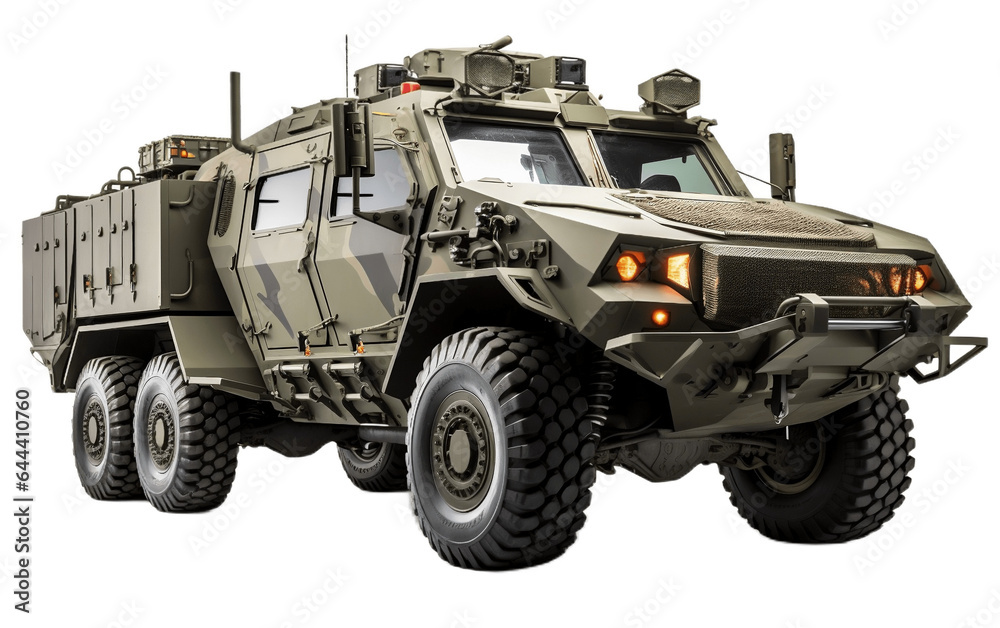 Army Armored Recovery Vehicle Isolated on Transparent PNG Background, rendering. Generative AI