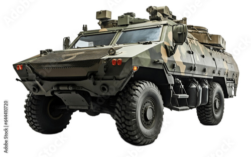 Army Armored Mortar Carrier Isolated on Transparent PNG Background, rendering. Generative AI