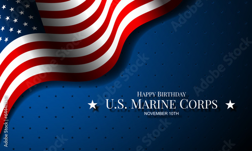 US Marine Corps Birthday November 10 Background Vector Illustration