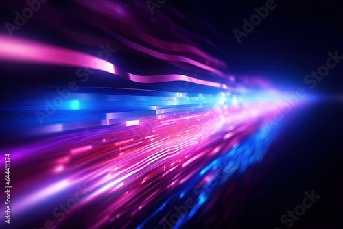 abstract futuristic background with pink blue glowing neon moving high speed wave lines and bokeh lights. Data transfer concept Fantastic wallpaper 