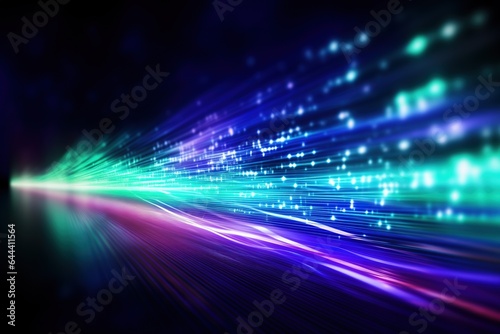 abstract futuristic background with pink blue glowing neon moving high speed wave lines and bokeh lights. Data transfer concept Fantastic wallpaper,