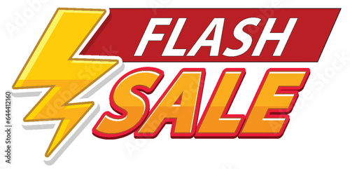 Flash Sale Icon Banner with Yellow Lightning Sign
