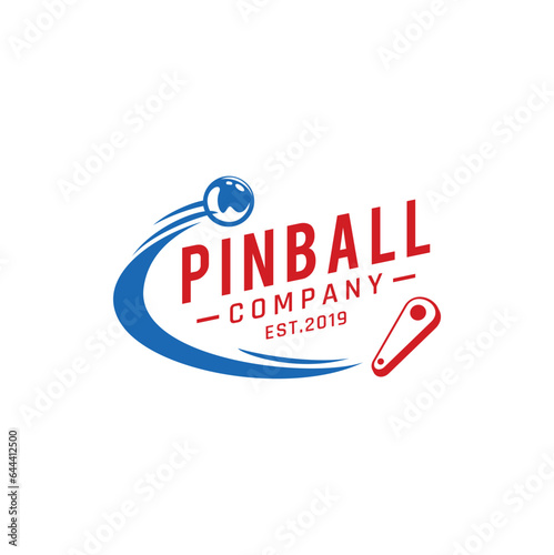 Pinball Vintage Retro Vector Badge Emblem Logo  for Banner, Poster, Flyer, Website, Social Media