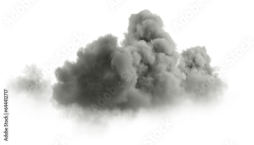 Cutout overcast darkness clouds rainstorm on transparent backgrounds 3d rendering png