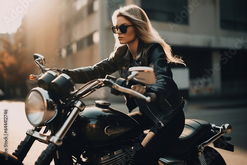 woman on motorcycle