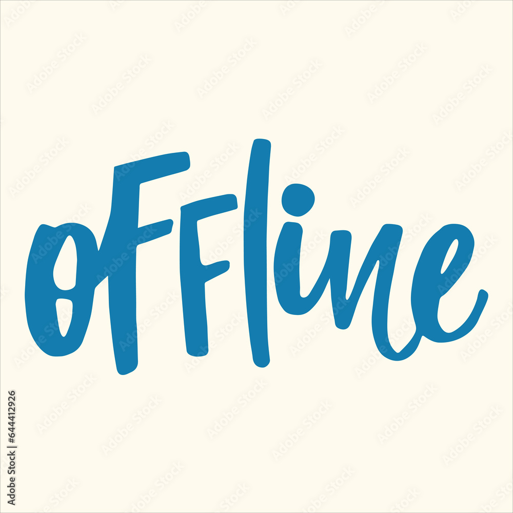 Offline - handwritten word. Modern calligraphy illustration for posters, cards, etc. Offline - handwritten word. Modern calligraphy illustration for posters, cards, etc.