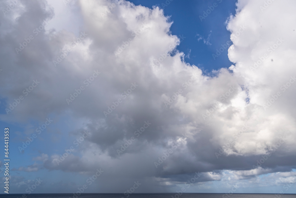 The picturesque Caribbean sky over the sea The picturesque Caribbean sky over the sea