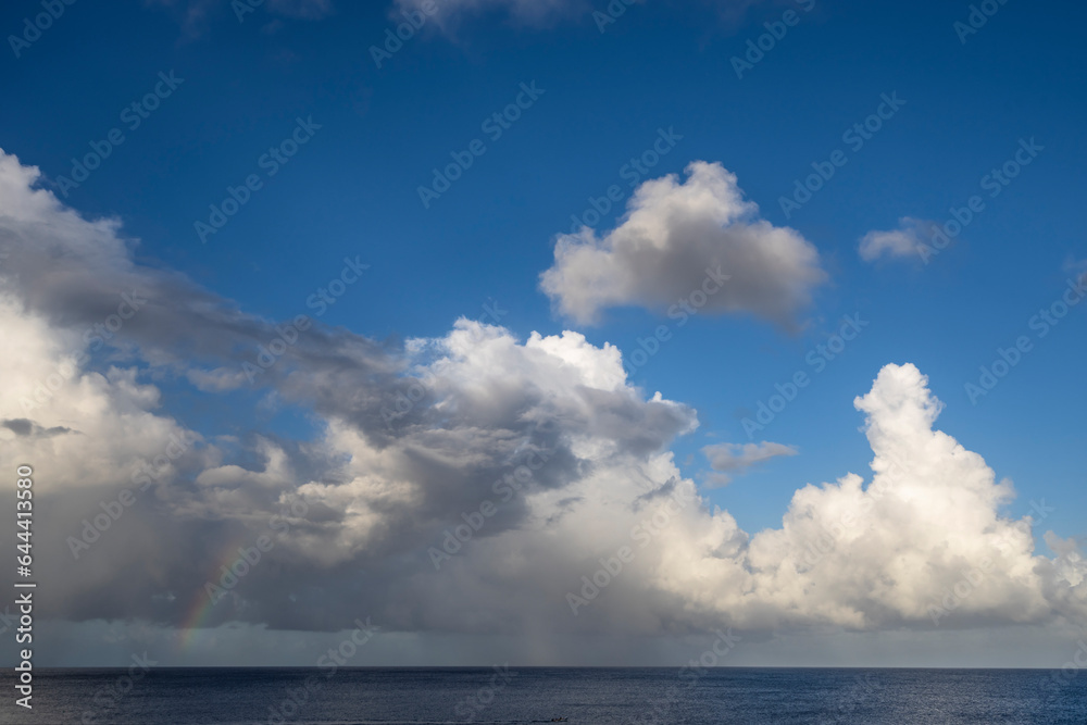 The picturesque Caribbean sky over the sea The picturesque Caribbean sky over the sea