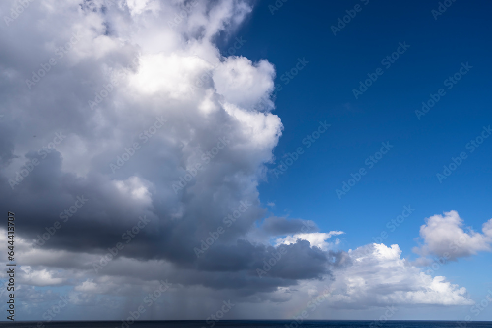 The picturesque Caribbean sky over the sea The picturesque Caribbean sky over the sea