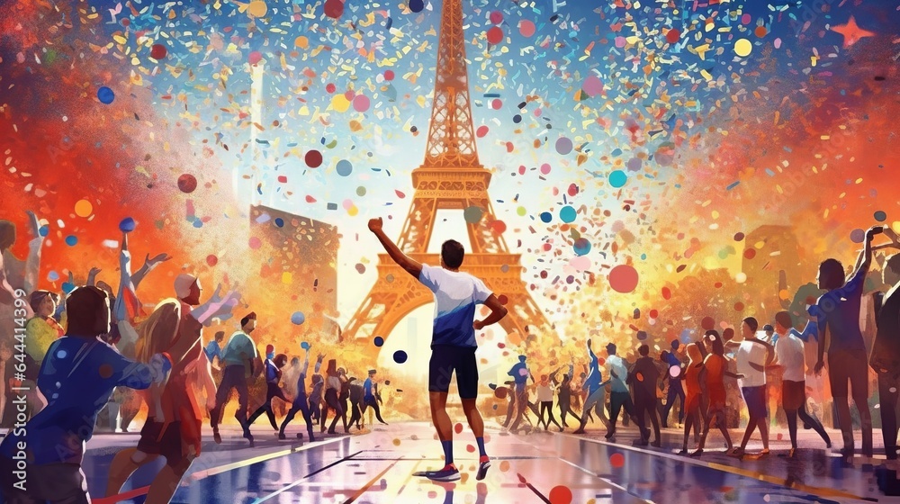 Olympic Games in Paris, Generative ai - obrazy, fototapety, plakaty 