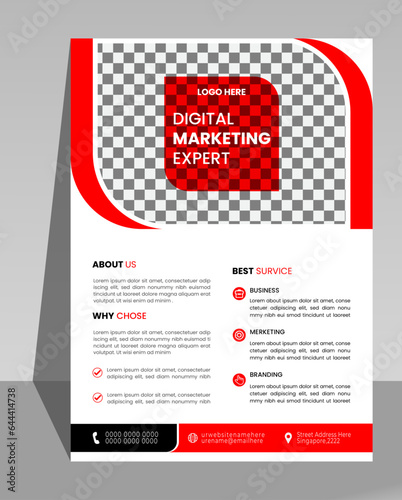 Corporate flyer design vector template, Creative and modern flyer you can used commercial business.