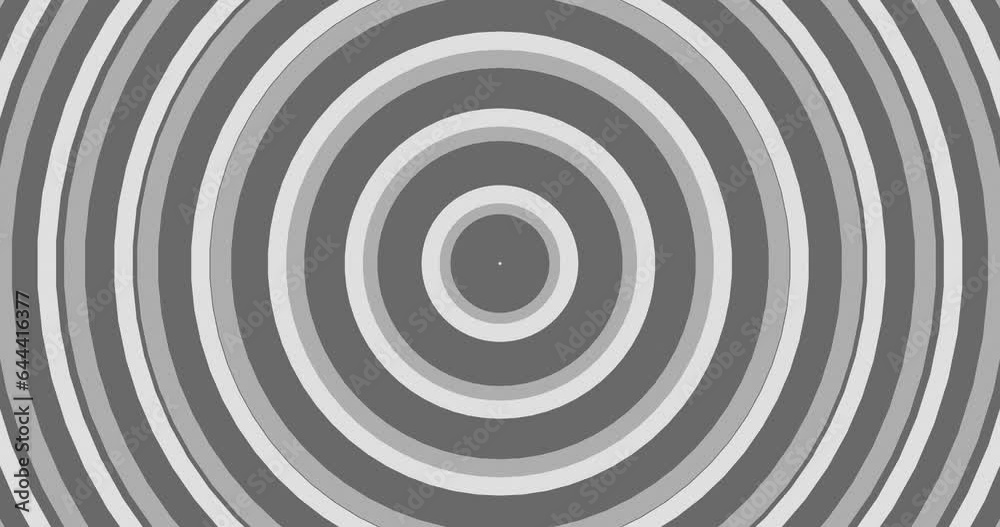 Abstract Growing white circle rings minimal animation over black backdrop for presentation. Animated circular radiowave shape motion graphics background. Abstract Growing white circle rings minimal animation over black backdrop for presentation. Animated circular radiowave shape motion graphics background.