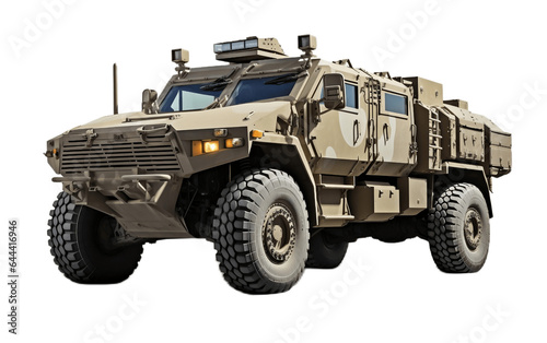 Army Vehicle Isolated on Transparent PNG Background  rendering. Generative AI
