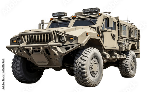 Army Ambush Protected Vehicle Isolated on Transparent PNG Background, rendering. Generative AI