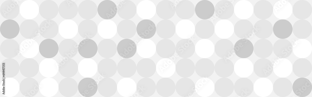 Seamless gray checkered pattern for textiles and wallpapers in 70s and 60s retro style. White geometric mosaic pattern in trendy scandinavian style with circles and squares.