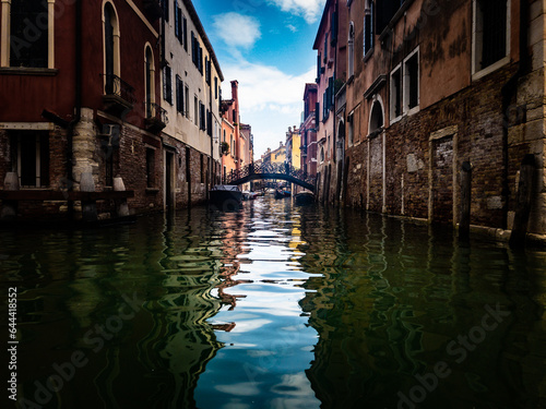 A narrow canal in Venice. Scenic colorful view in Venice, Italy. © Jedrzej