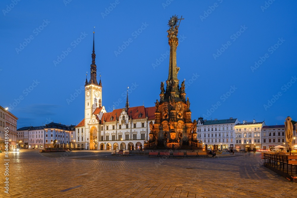 Fototapeta premium Town hall and Holy Trinity Column in Olomouc