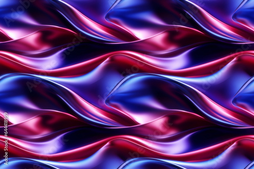 Illustration of a flowing blue and magenta silk-like wave. Seamless repeatable background.