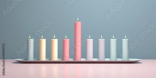 Hannukah candles background. AI Generated.