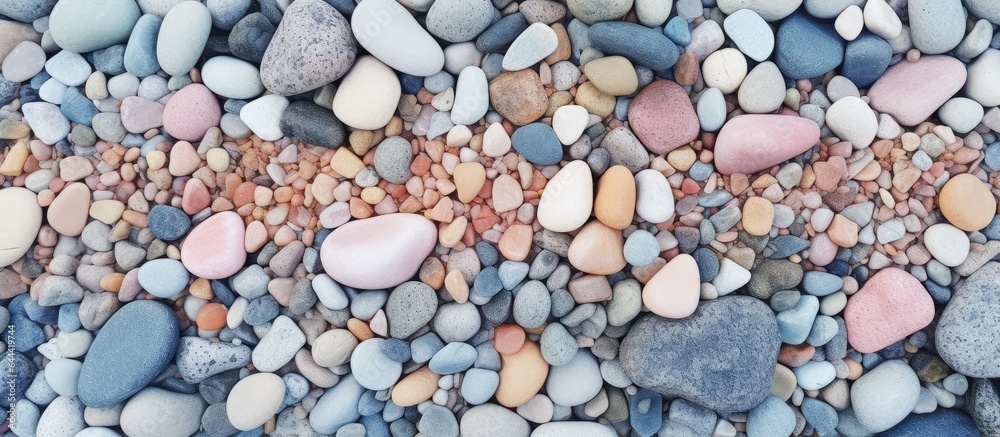 pebbles in garden ground isolated pastel background Copy space pebbles in garden ground isolated pastel background Copy space
