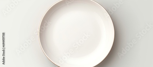 White dish against isolated pastel background Copy space