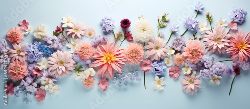 Stunning collection of flower images isolated pastel background Copy space