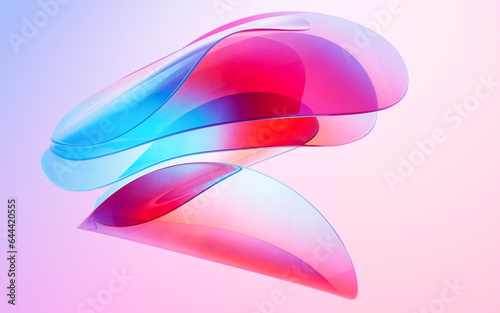 Abstract gradient glass background, 3d rendering. photo